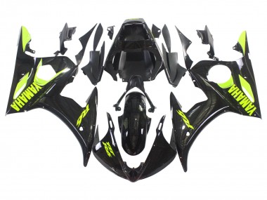 2006-2009 Yamaha YZF R6S Motorcycle Fairings - Glossy Black Neon Yellow Canada Suppliers