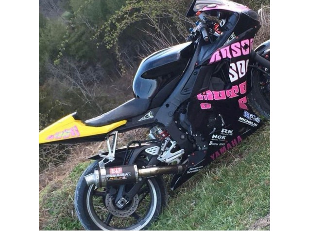 2003-2004 Yamaha YZF R6 Motorcycle Fairings - Yellow Pink Glossy Black Rossi Repsol 46 Canada Suppliers