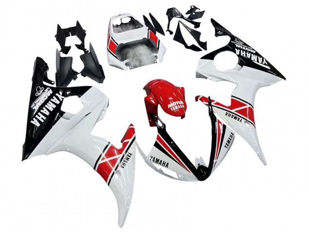 2006-2009 Yamaha YZF R6S Motorcycle Fairings - White Red Glossy Black Motul Canada Suppliers