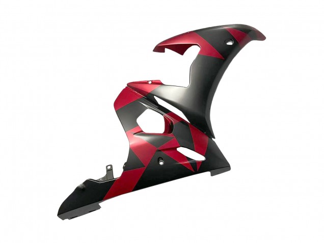 2005 Yamaha YZF 600 R6 Motorcycle Fairings - Matte Black Red Geometric Canada Suppliers
