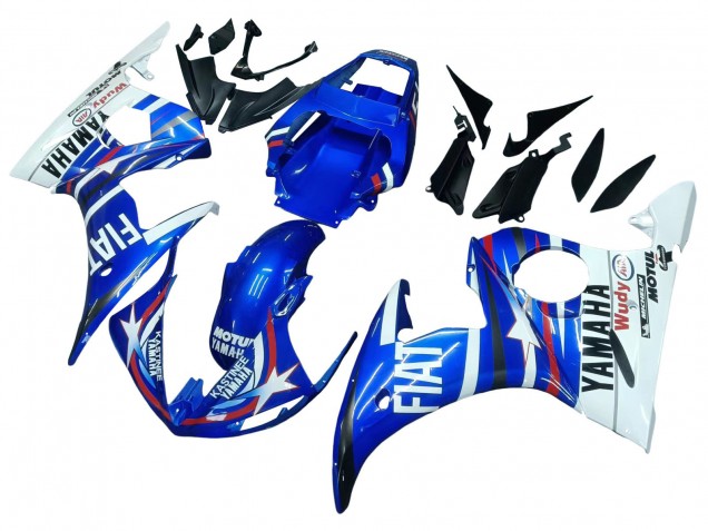 2005 Yamaha YZF 600 R6 Motorcycle Fairings - Blue White Red Motul Michelin Fiat Canada Suppliers