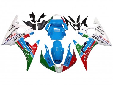 2005 Yamaha YZF 600 R6 Motorcycle Fairings - Light Blue White Green Red Kastinee Dunlop Motul Canada Suppliers