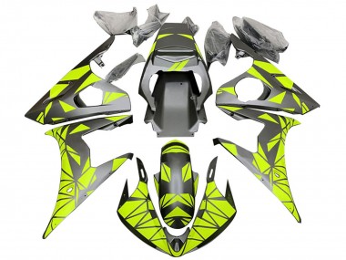 2005 Yamaha YZF 600 R6 Motorcycle Fairings - Matte Black Neon Green Canada Suppliers