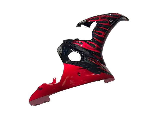 2005 Yamaha YZF 600 R6 Motorcycle Fairings - Black with Red Flame Canada Suppliers