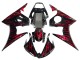 2005 Yamaha YZF 600 R6 Motorcycle Fairings - Black with Red Flame Canada Suppliers