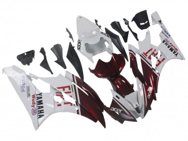 2006-2007 Yamaha YZF 600 R6 Motorcycle Fairings - White Maroon Red Fiat Acer Yamalube Canada Suppliers