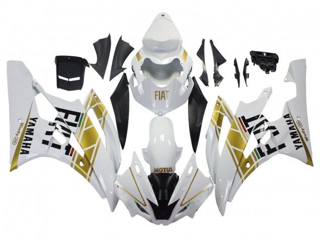 2006-2007 Yamaha YZF 600 R6 Motorcycle Fairings - White Gold Black Fiat Canada Suppliers