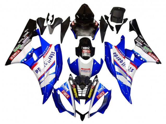 2006-2007 Yamaha YZF 600 R6 Motorcycle Fairings - White Blue Black Fimer Volvo Yamalube Sterilgarda Canada Suppliers