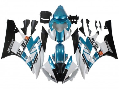 2006-2007 Yamaha YZF 600 R6 Motorcycle Fairings - White Blue Black Semakin Didepan ENEOS Canada Suppliers