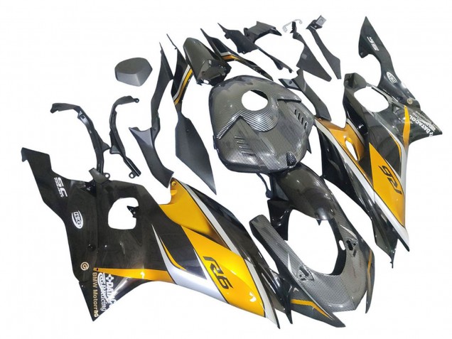 2017-2023 Yamaha YZF 600 R6 Motorcycle Fairings - Gold Black Carbon Fiber Canada Suppliers