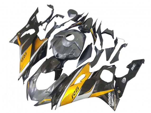 2017-2023 Yamaha YZF 600 R6 Motorcycle Fairings - Gold Black Carbon Fiber Canada Suppliers
