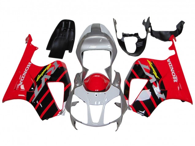 2000-2006 Honda VTR1000 Motorcycle Fairings - Silver Red Black Stripe Racing Canada Suppliers