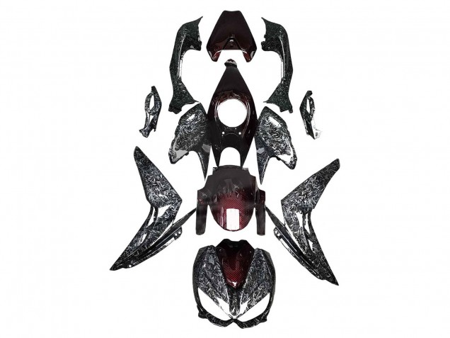 2014-2019 Kawasaki Z1000 Motorcycle Fairings - Black Red Forged Carbon Fiber Canada Suppliers