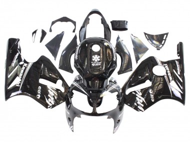 2000-2001 Kawasaki ZX12R Motorcycle Fairings - Glossy Black White Elf Snow Canada Suppliers