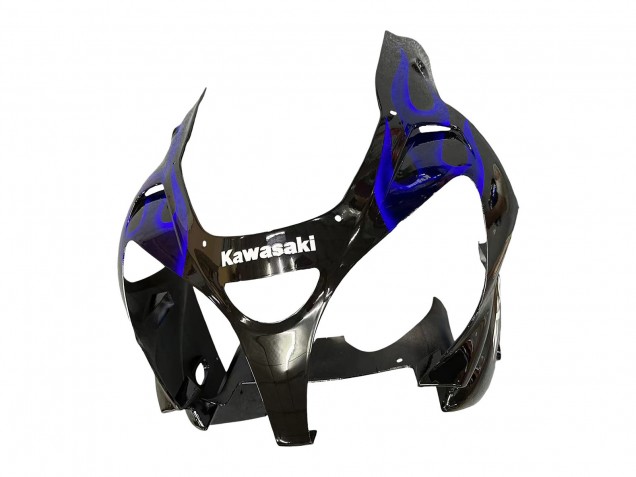 2000-2001 Kawasaki ZX9R Motorcycle Fairings - Glossy Black Blue Flame White Canada Suppliers