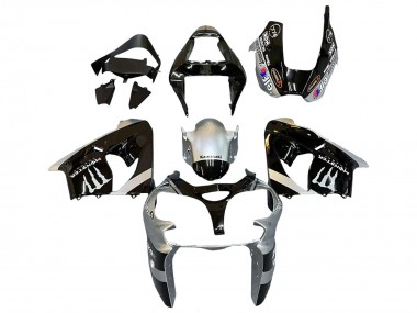 2002-2003 Kawasaki ZX9R Motorcycle Fairings - Silver Glossy Black Monster Elf Canada Suppliers