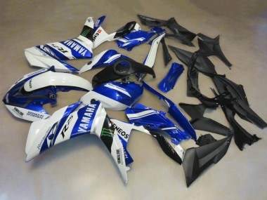 2015-2018 Yamaha YZF R3/R25 Motorcycle Fairings - White Blue Yamalube ENEOS Monster Canada Suppliers