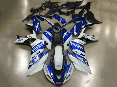 2015-2018 Yamaha YZF R3/R25 Motorcycle Fairings - White Blue Yamalube ENEOS Monster Canada Suppliers
