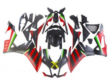 2016-2020 Aprilia RSV4 1000 Motorcycle Fairings - Matte Black Red Green Stripe Canada Suppliers