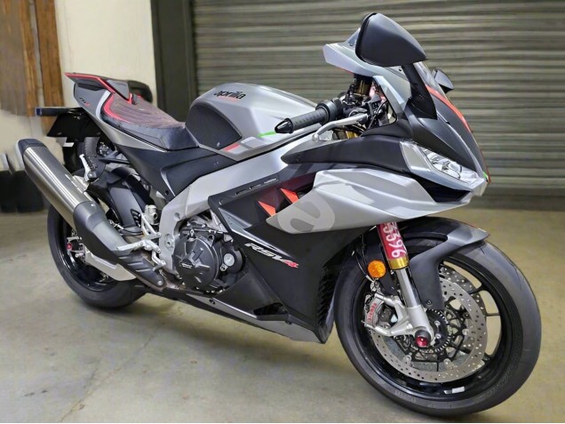 2021-2024 Aprilia RSV4 1100 Motorcycle Fairings - Glossy Silver Matte Black Canada Suppliers