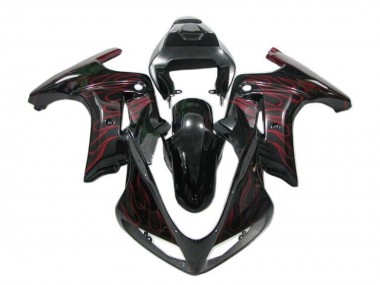2003-2013 Suzuki SV650 Motorcycle Fairings - Glossy Black Red Flame Canada Suppliers