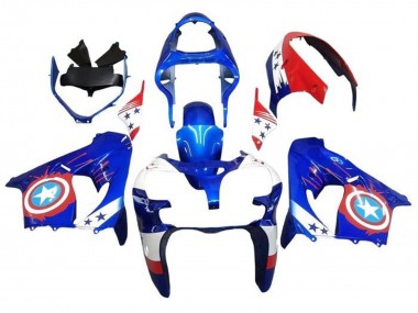 2000-2001 Kawasaki ZX9R Motorcycle Fairings - Blue Red Captain America Star Canada Suppliers