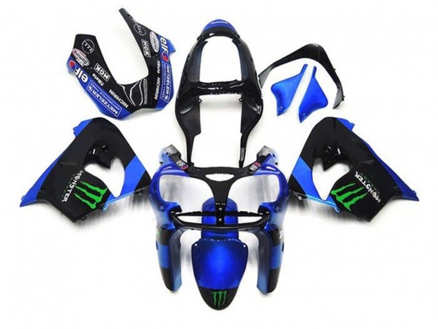 2002-2003 Kawasaki ZX9R Motorcycle Fairings - Blue Black Green Monster Canada Suppliers
