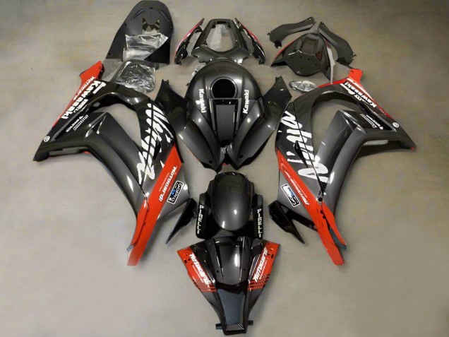 2011-2015 Kawasaki ZX10R Motorcycle Fairings - Faux Carbon Fiber Red White Canada Suppliers