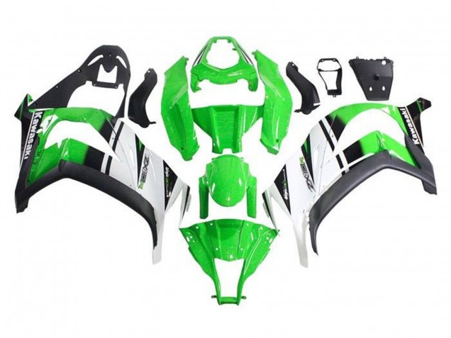 2011-2015 Kawasaki ZX10R Motorcycle Fairings - Green White Black Stripe Canada Suppliers