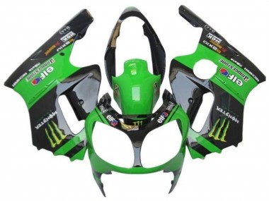 2000-2001 Kawasaki ZX12R Motorcycle Fairings - Green Black Yellow Elf Monster Canada Suppliers