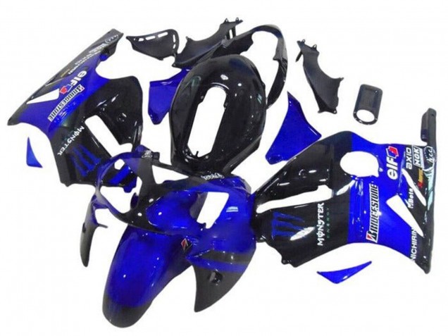 2002-2006 Kawasaki ZX12R Motorcycle Fairings - Blue Glossy Black Elf Bridgestone Monster Canada Suppliers