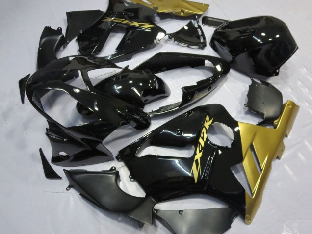 2002-2006 Kawasaki ZX12R Motorcycle Fairings - Glossy Black Gold Canada Suppliers