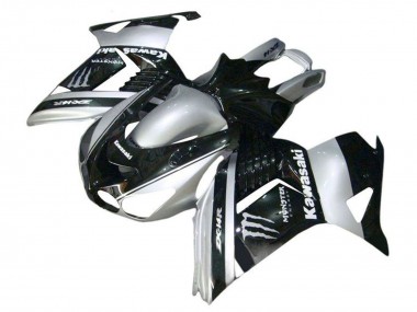 2006-2011 Kawasaki ZX14R ZZR1400 Motorcycle Fairings - Silver Black Monster Canada Suppliers