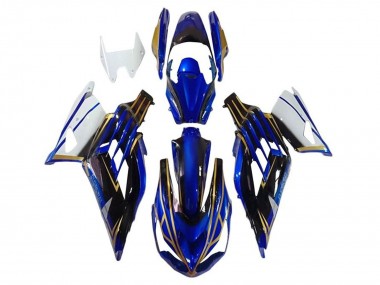 2012-2024 Kawasaki ZX14R ZZR1400 Motorcycle Fairings - White Gold Blue Black Stripe Canada Suppliers