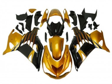 2012-2024 Kawasaki ZX14R ZZR1400 Motorcycle Fairings - Gold Glossy Black Canada Suppliers