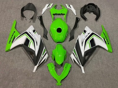 2013-2024 Kawasaki EX300 Motorcycle Fairings - Green White Black Stripe Canada Suppliers