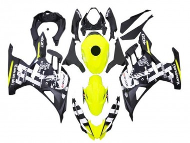 2018-2024 Kawasaki Ninja 400 Motorcycle Fairings - Yellow Black White Skull Canada Suppliers