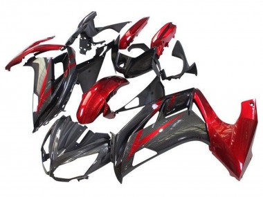 2012-2016 Kawasaki Ninja 650 EX650 Motorcycle Fairings - Red Black Faux Carbon Fiber Canada Suppliers