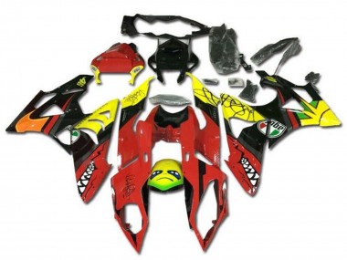 2009-2014 BMW S1000RR Motorcycle Fairings - Yellow Red Black Shark Canada Suppliers