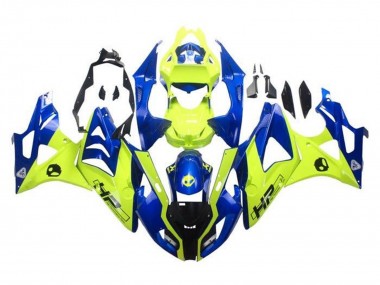 2009-2014 BMW S1000RR Motorcycle Fairings - Blue Yellow HP Canada Suppliers
