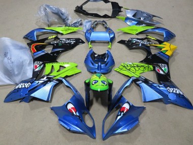 2009-2014 BMW S1000RR Motorcycle Fairings - Blue Green Black Shark Canada Suppliers