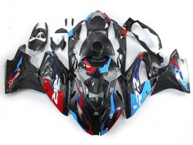 2017-2018 BMW S1000RR Motorcycle Fairings - Blue Red Faux Carbon Fiber Canada Suppliers