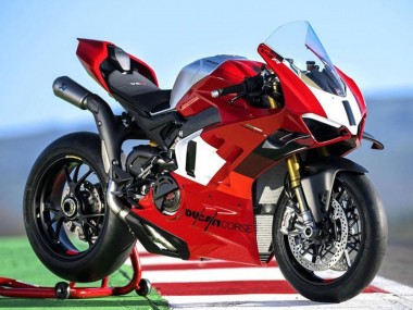 2022-2024 Ducati Panigale V4 V4S Motorcycle Fairings - Silver White Red Corse Canada Suppliers