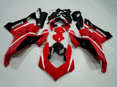 2020-2021 Ducati Panigale V4 V4S Motorcycle Fairings - Red White Glossy Black Stripe Canada Suppliers