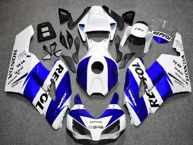 2004-2005 Honda CBR1000RR Motorcycle Fairings - White Blue Black Repsol Canada Suppliers