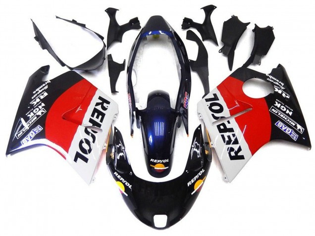1996-2007 Honda CBR1100XX Blackbird Motorcycle Fairings - Red White Blue Glossy Black Repsol Canada Suppliers