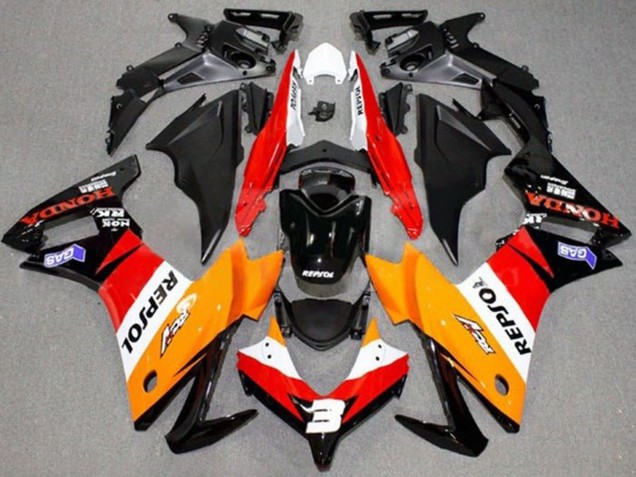 2013-2015 Honda CBR500R Motorcycle Fairings - Orange White Red Glossy Black Repsol Canada Suppliers