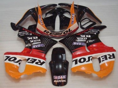 1996-1997 Honda CBR900RR 893 Motorcycle Fairings - Orange White Red Glossy Black Repsol Canada Suppliers