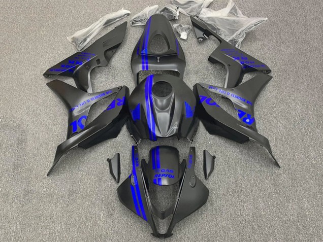 2007-2008 Honda CBR600RR Motorcycle Fairings - Blue Matte Black Repsol Canada Suppliers