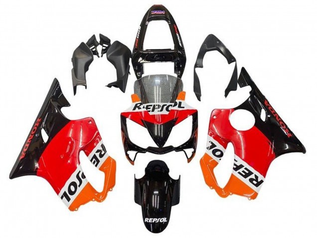2001-2003 Honda CBR600 F4i Motorcycle Fairing - Orange White Red Glossy Black Repsol Canada Suppliers